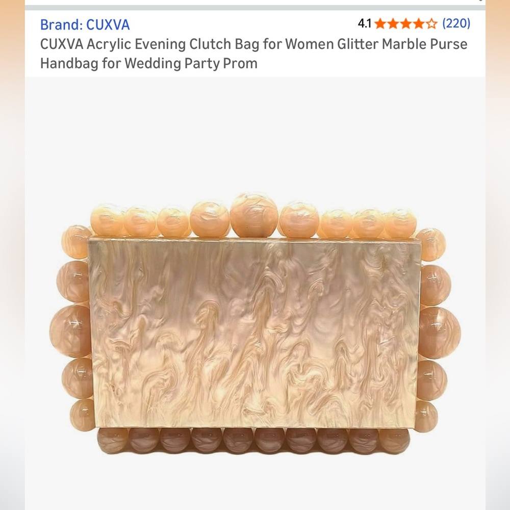Amazon Acrylic Marble Clutch - Cream